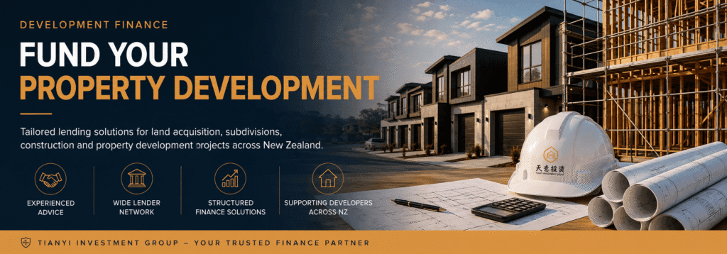 Development finance for property development projects in New Zealand